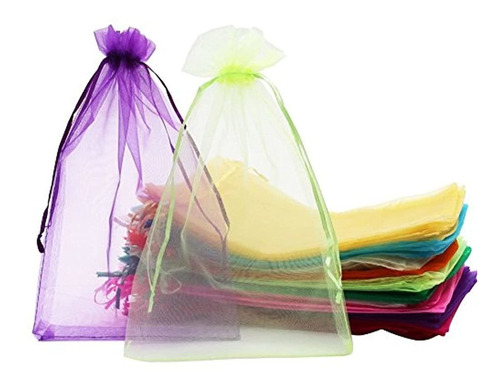 Bolsas De Organza Con Cordón 100 Unidades Varios Colores