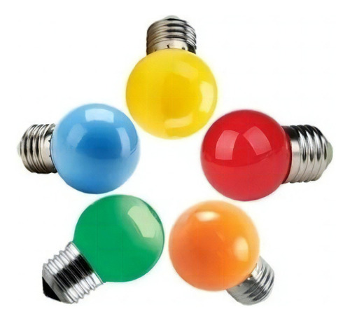 Lâmpada Bolinha Bulbo Led 1w Colorida Cor Da Luz Verde 110v