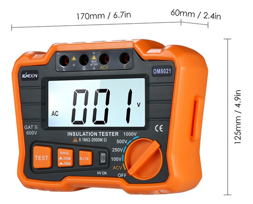 Probador De Resistencia Megger Tester Retroiluminación Con M