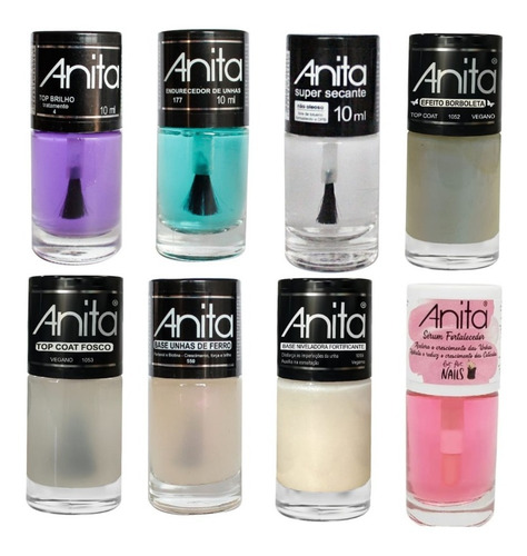 Kit Esmalte Anita Linha De Tratamento De Unhas -8 Unidades