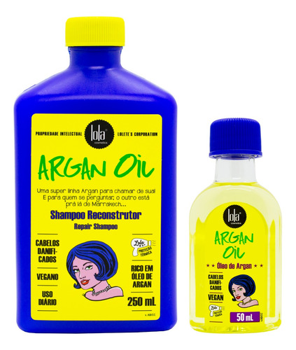 Lola Argan Oil Kit Reconstructor Shampoo + Serum Pelo 3c