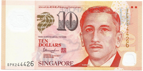 Singapore Billete 10 Dolares Nd ( 2005 ) Polimero Pic - 48k