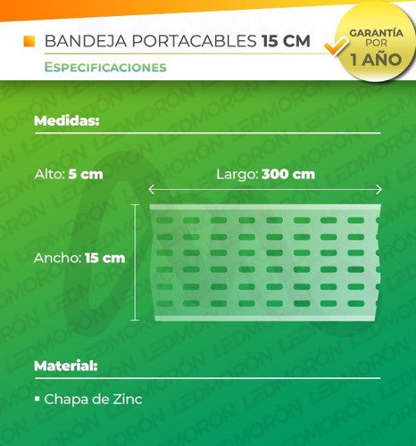 Imagen 5 de 9 de Bandeja Portacable Perforada 150 Mm X 3 Metros 0.7mm Oferta