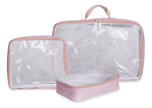 Organizador De Mala Manhattan Rosa Masterbag Baby Bebefácil Desenho do tecido Manhattan Preta