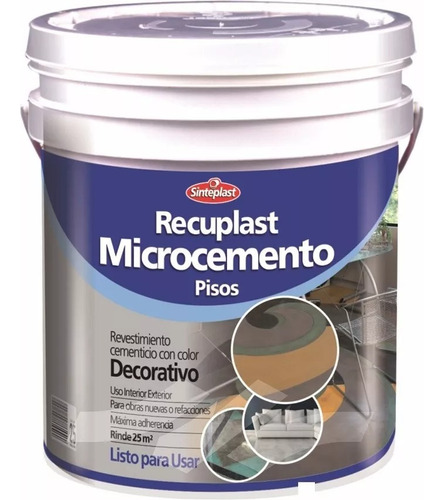 Microcemento 25kg Gris Interior Exterior Sinteplast