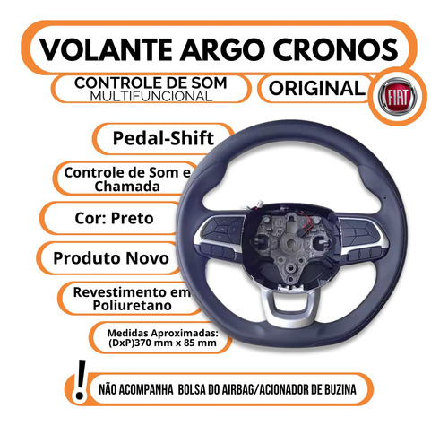 Volante Fiat Argo Cronos Original Comandos Multifuncional Pd