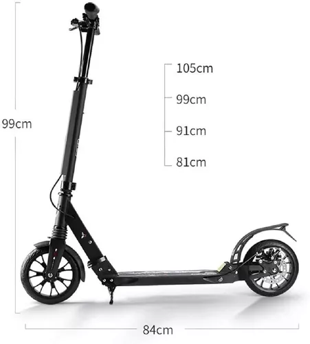 Patineta Para Adultos, Rueda Grande De Pu De 200 Con Freno De Disco,  Patineta Plegable Con Doble Suspensión Y Soporte Para Estar De Pie (no Es  Una Patineta Eléctrica) - Deportes Y