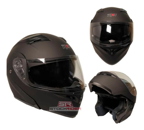 Casco Rmm Abatible Certificado Dot Negro C/lente Stockrider