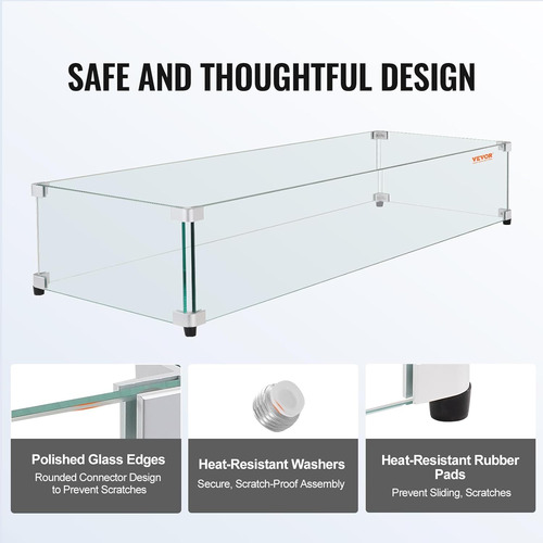 Protector De Viento De Vidrio Para Mesa Rectangular Para Fog