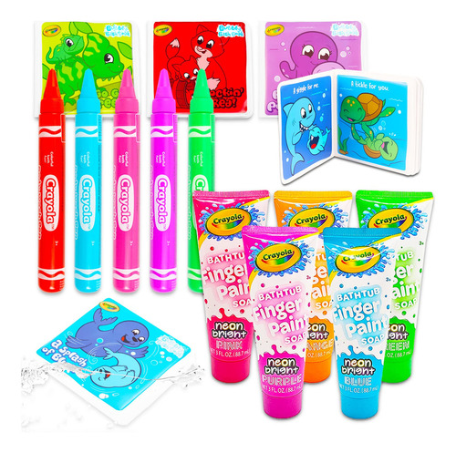 Crayola - Juego De Baño Con 5 Tubos De Jabón Crayola Para. Color Libros De Baño Para Niños Pequeños