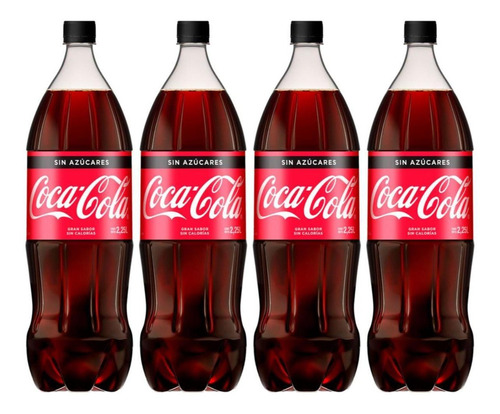 Gaseosa Coca Cola Sin Azucar 2,25 Lts X4 Botellas Oferta