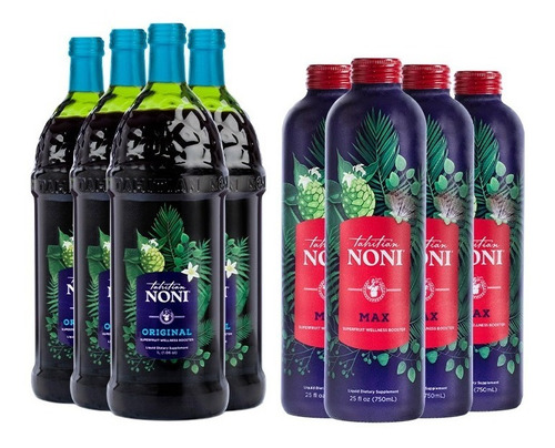 4 Botellas  Jugo Tahitian Noni Original Y 4 Max