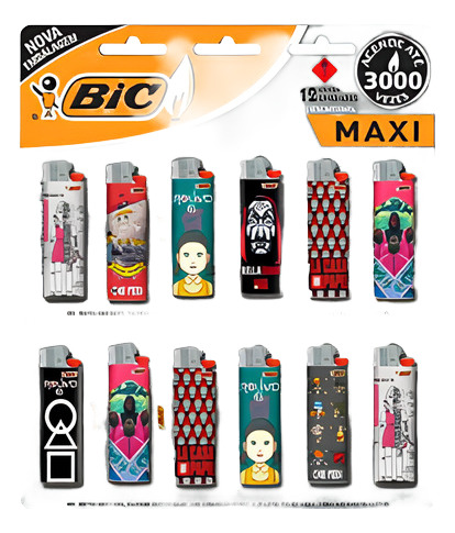 Isqueiro Bic Maxi Netflix Cartela Com 12 Unidades (sortido) Fun J6