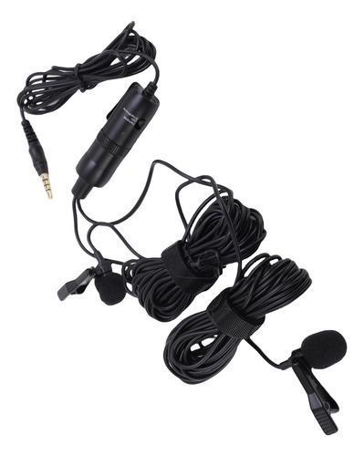 Micrófono Lavalier Clip On, Doble Micrófono Con Solapa Con C