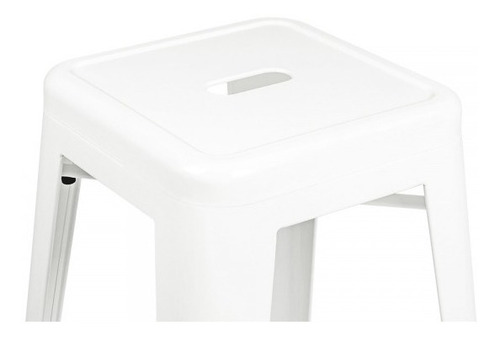 Banco Para Barra Tipo Tolix 66cm De Metal Juego De 4 Bancos Color Blanco