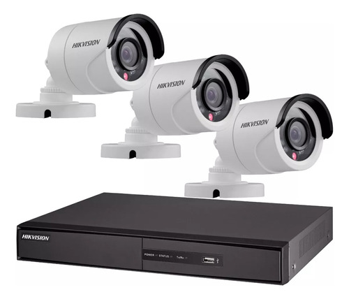 Kit Seguridad Hikvision Dvr 4ch Full Hd + 3 Camaras 2mp 