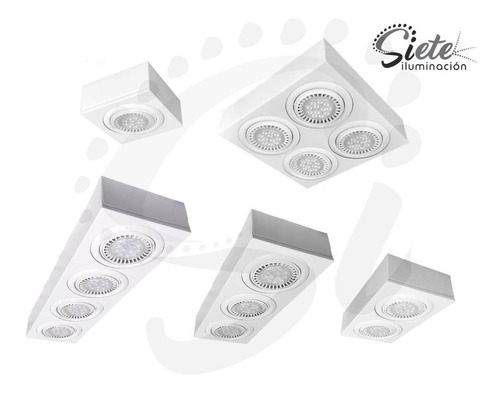 Imagen 4 de 6 de Aplique Plafón Led 48w Móvil 4 Luces Ar111 Gu10 Cardánico