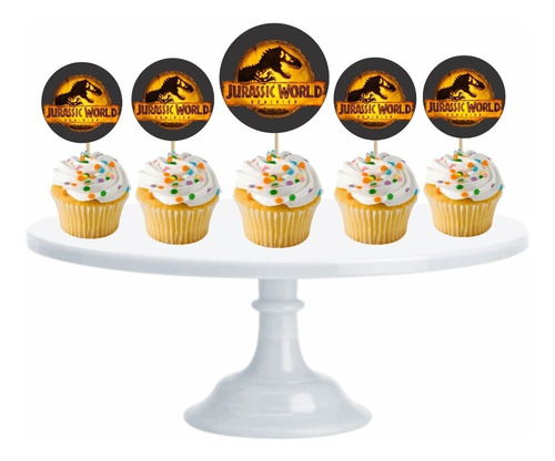 Jurassic World Dominion Cupcake Adorno Para Muffins X10