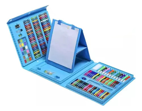 Set Maleta 208 Pzs Arte Niños Caballete Color Crayon Pintura