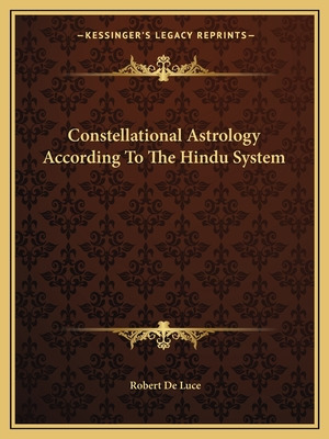 Libro Constellational Astrology According To The Hindu Sy...