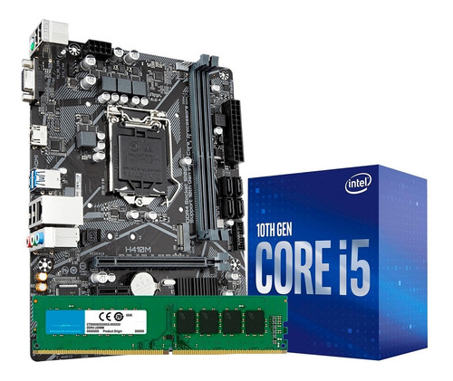 Combo De Actualización Intel I5 10400 + Mother H410m + 8gb