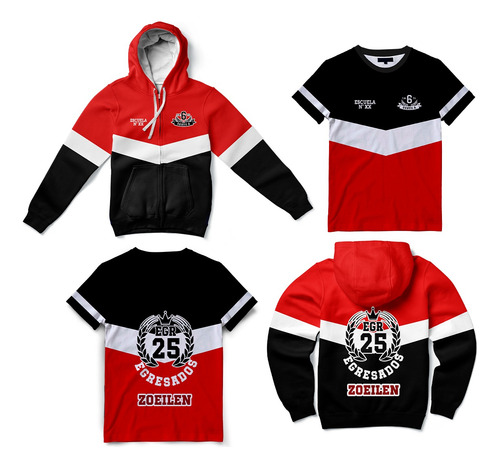 Campera + Remera Egresados Primaria Secundaria Combo 14