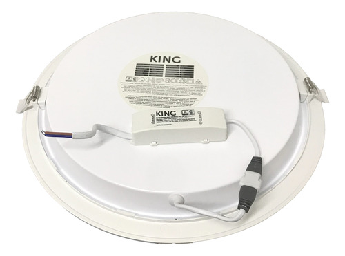 Panel Redondo Led 24w Embutir Diseño Delgado King Pack X4 Estructura Blanco Cálido
