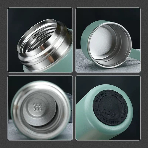 Termo De Acero Inoxidable 500ml Con Vasos Integrados Portáti