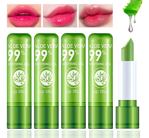 5 Piezas De Lpiz Labial De Aloe Vera, Blsamo Labial Hidratan