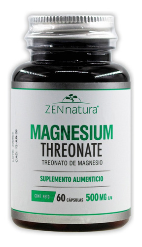 L-treonato De Magnesio 500 Mg Con 60 Caps Zen Natura