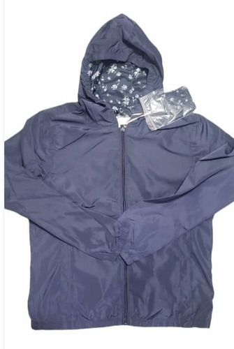 Campera Rompeviento Impermeable Reversible Dama Yd Capucha 