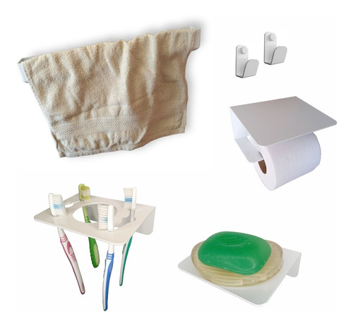 Kit Completo #52 Accesorios Baño Aluminio Diseño