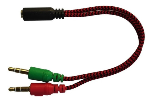Imagem 2 de 4 de Cabo Adaptador P3 Femea Headset Para 2 P2 M Audio Microfone