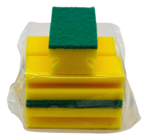 Fibra Verde Con Esponja 6 Pzs.