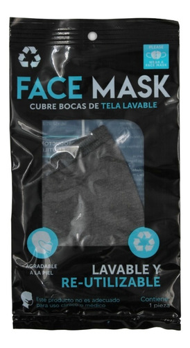 10 Cubrebocas De Tela Lavable Face Mask Re-utilizable Suave