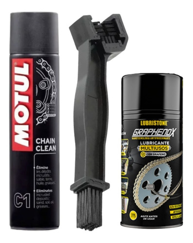 Motul C1 Limpiador Cadena + Cepillo + Lubricante Grafeno