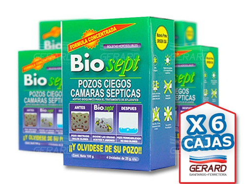 Bactericida Biosept Para Tratamiento De Pozo Ciego Negro X 6