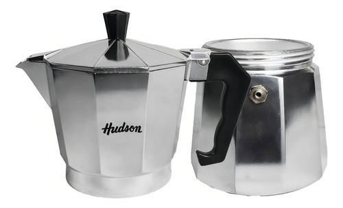 Cafetera Hudson 9 Tazas manual plateada italiana