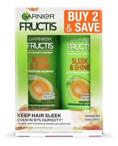 ChampĂș Y Acondicionador Garnier Fructis Grow Strong (370ml)