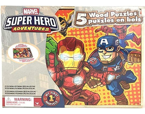 Marvel Super Hero Adventures - Juego De 5 Rompecabezas De M.