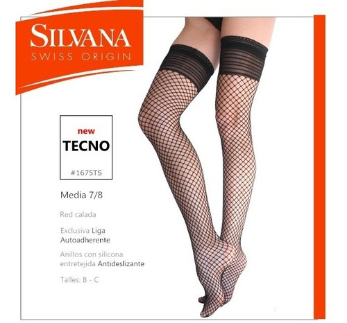 Medias Con Liga Silvana 7/8 Red Art. 1675ts Lenceria Bandida