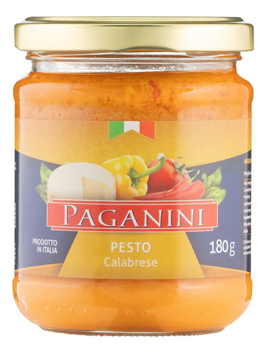 Molho Pesto Calabrês Paganini sem glúten 180 g