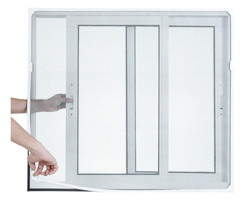 Tela Mosquiteira Magnética Janela - Kit 110 X 210cm (branco)