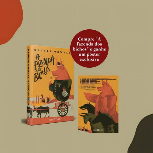 A fazenda dos bichos: Edição com brinde - pôster exclusivo, de Orwell, George. Editorial Editora Martin Claret Ltda, capa dura em português, 2021