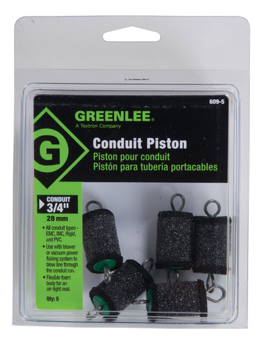 Pistn Greenlee 609-5 Para 3/4puLG Conduit (5 Pack)