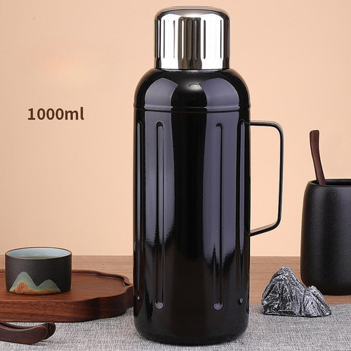 Botella De Agua Térmica, Vaso Grande, 1000 Ml Negro
