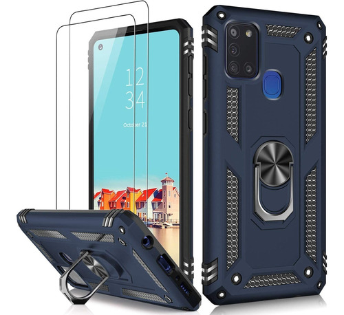 Funda Para Samsung Galaxy A21s, Azul/soporte/resistente