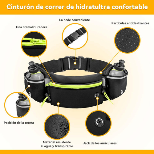 Deportiva,cinturón Para Correr Con 2 Botellas De Agua,bolsay