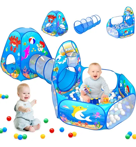 SISTICKER Tienda De Campaña Espacial 3 En 1 Con Túnel, Estación Desplegable Plegable Para Interiores Y Exteriores, Regalo Infantil
