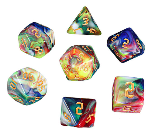 2 X 7 Uds Dados De Varias Caras Juegos De Cartas Juegos